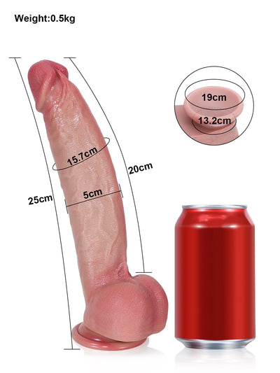 Shane - Consolador Largo y Delgado con Eje Marcado para Placer Profundo - 25 cm