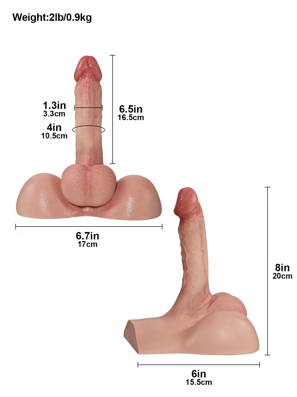 Silas - Torso Compacto con Pene y Testículos - 0,9 kg