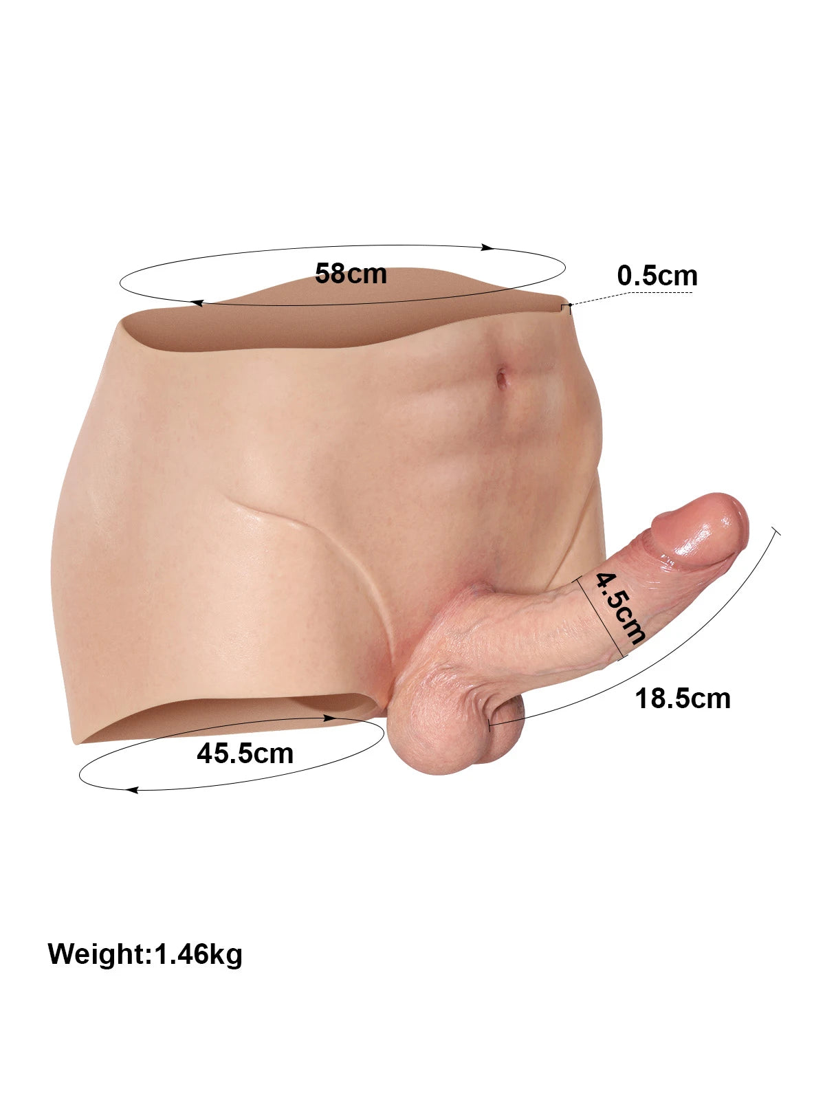 Marcus：Arnés de Silicona con Consolador Realista Fijo 15cm