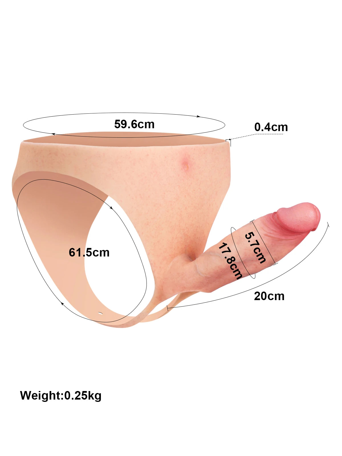 Daenerys：Arnés Strap-On Hueco • Extensión de Pene • Manga para Disfunción Eréctil - 20 cm