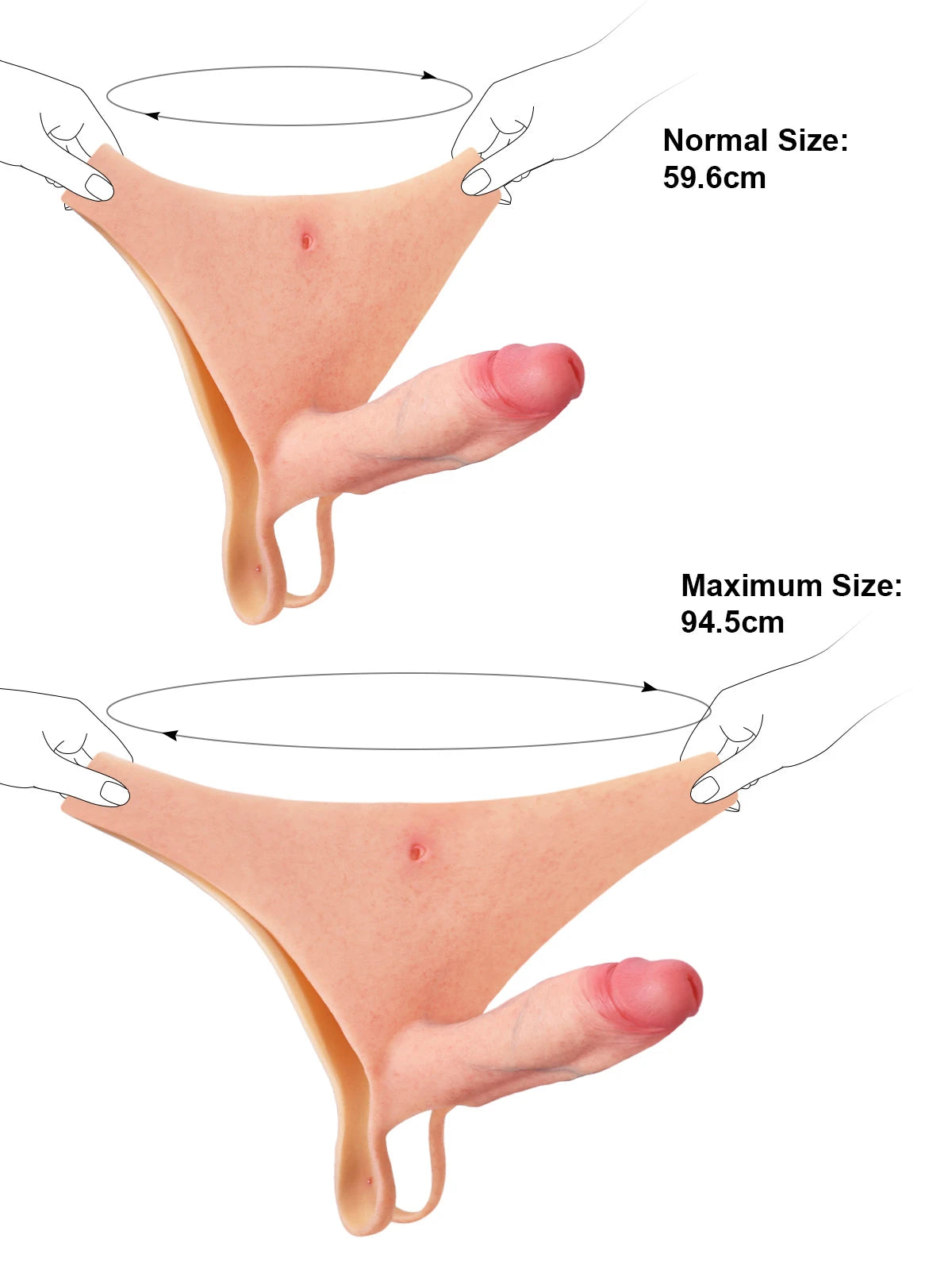 Daenerys：Arnés Strap-On Hueco • Extensión de Pene • Manga para Disfunción Eréctil - 20 cm